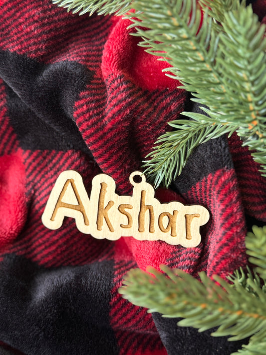 Handwritten Name Ornament